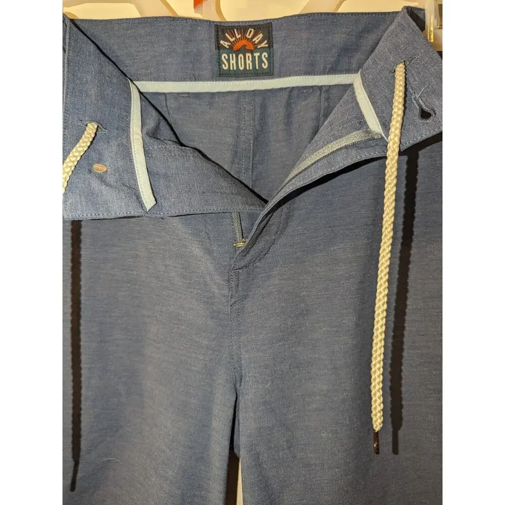 Faherty shorts mens 40 navy blue Belt Loop All Day 5-Inch Blue Golf Drawstring
